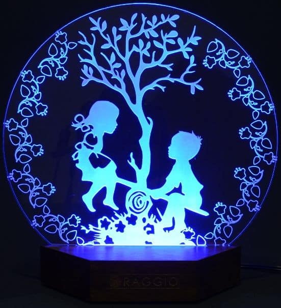 3D sea saw, lamp on acrylic sheet 