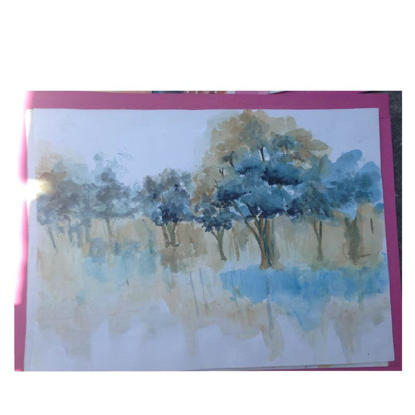 Landscape water painting, hand painting