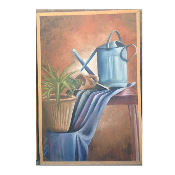 Still Life Painting, Handmade painting, Flowerpot and waterpot